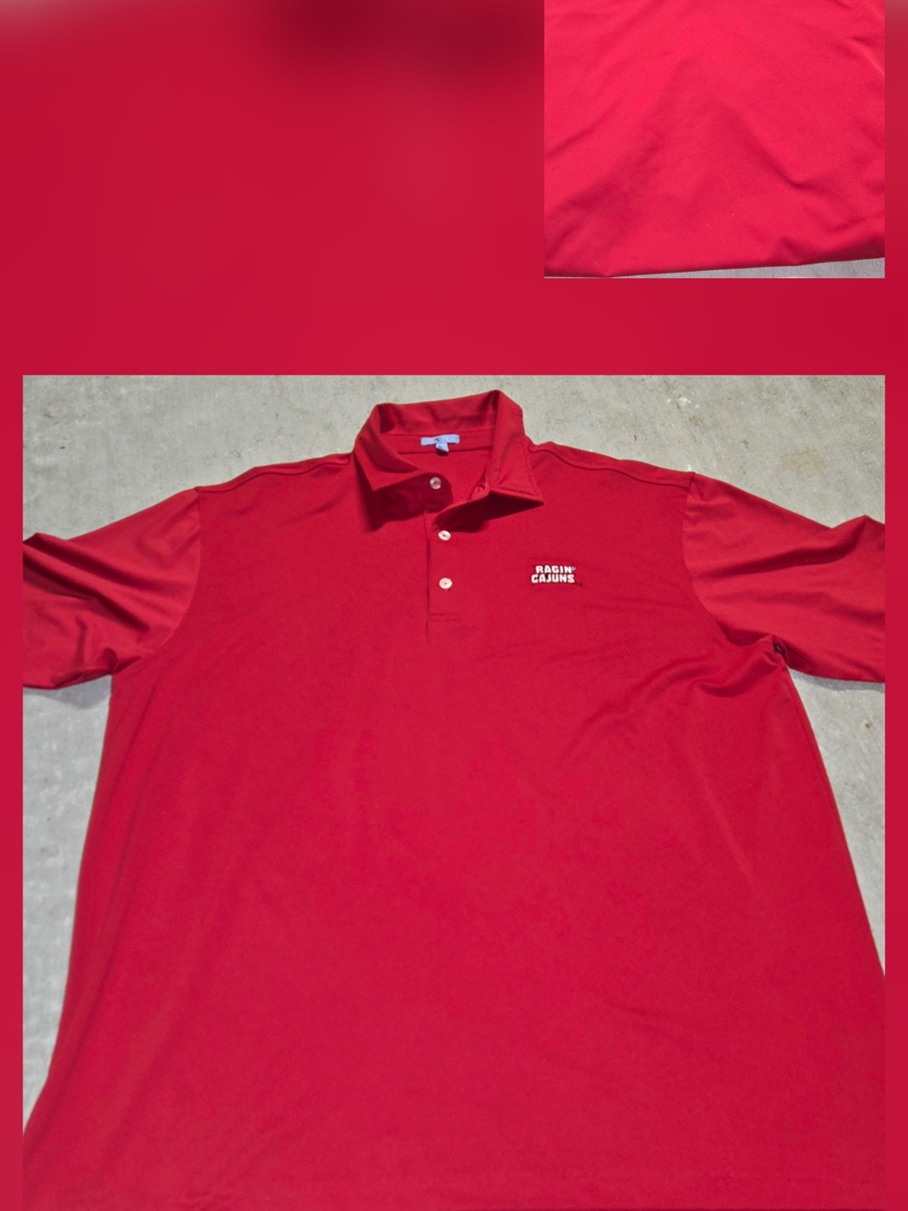 Red Ragin' Cajuns Polo Shirt - Men's Casual Golf Polo Gen Teal